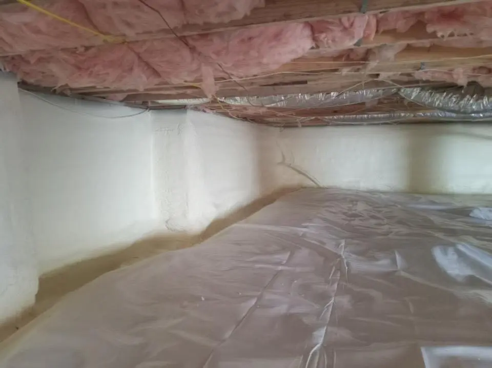 Crawl space encapsulation with closed-cell spray foam for Attic Insulation in Livingston